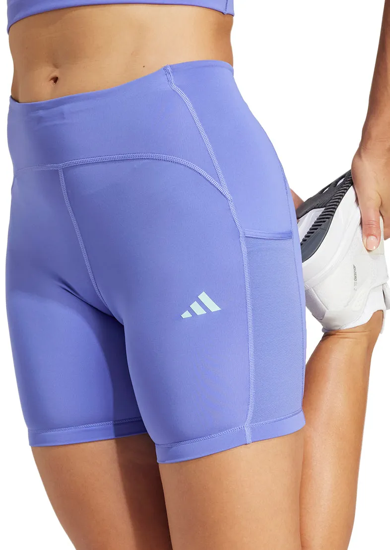 Elastic Comfort school wear adidas Adizero 4 Inch Womens Short Running Tights - Blue