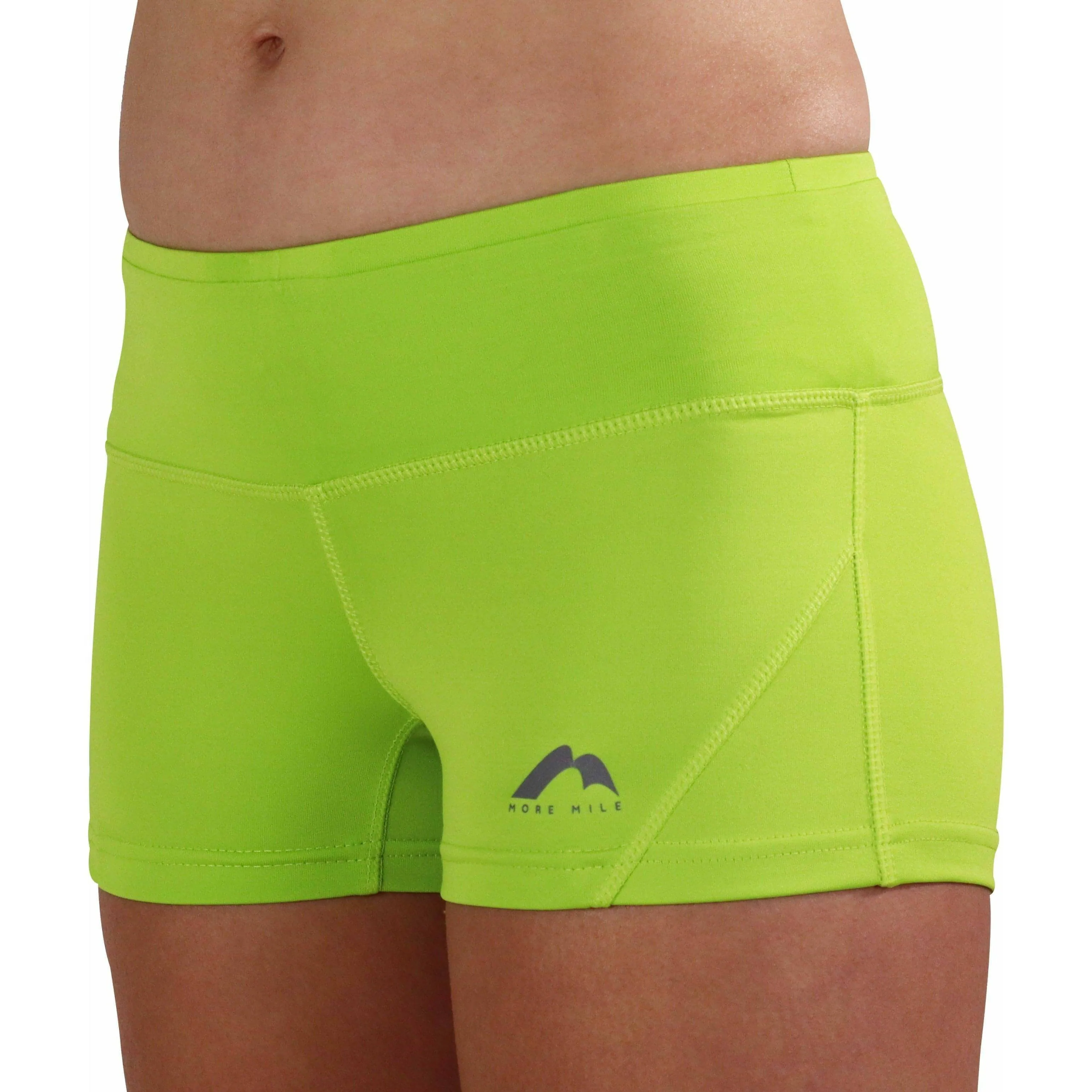 More Mile More-Tech 3 Inch Womens Running Shorts - Green Blazer Fun Design