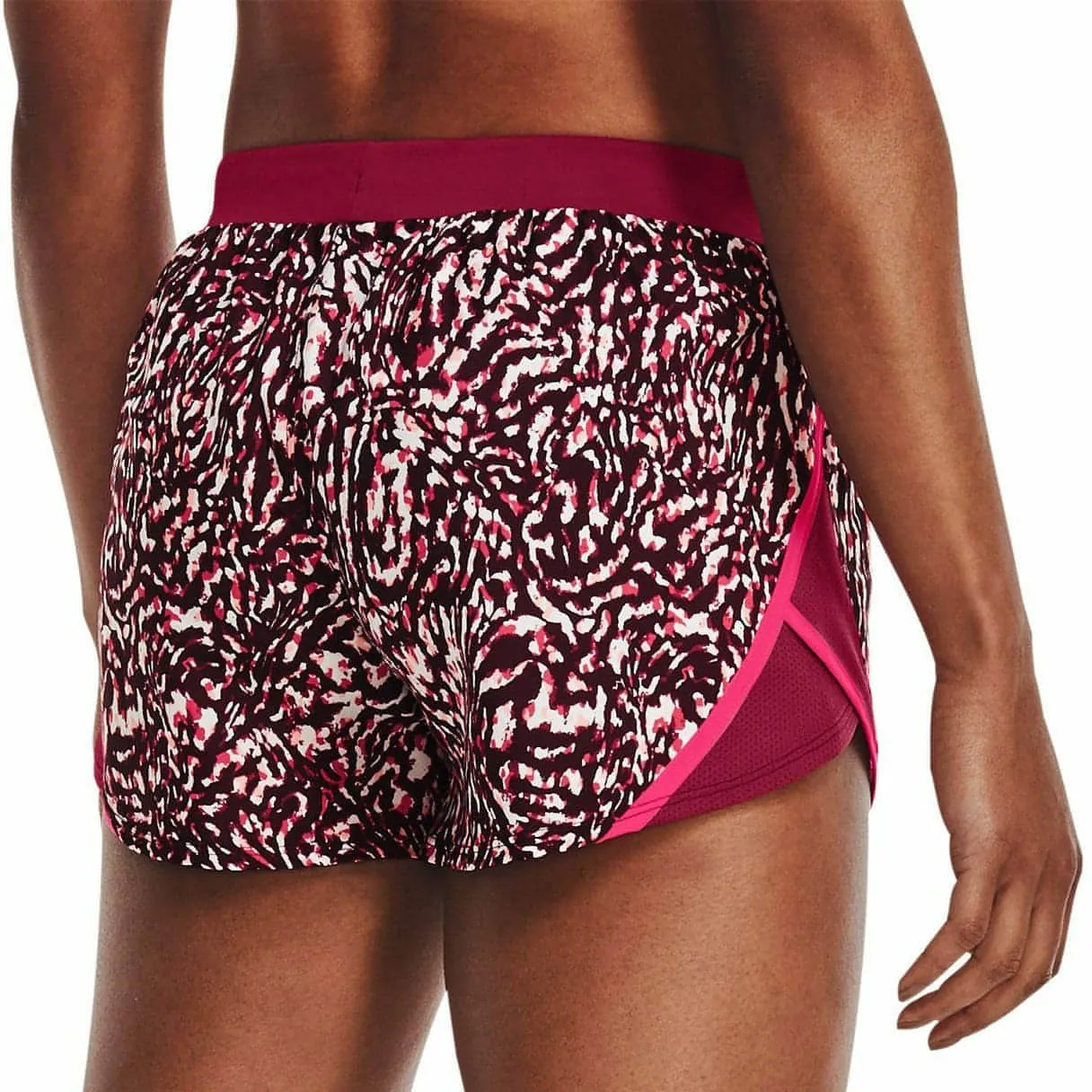 Under Armour Fly By 2.0 Printed Womens Running Shorts - Pink Clean Mood