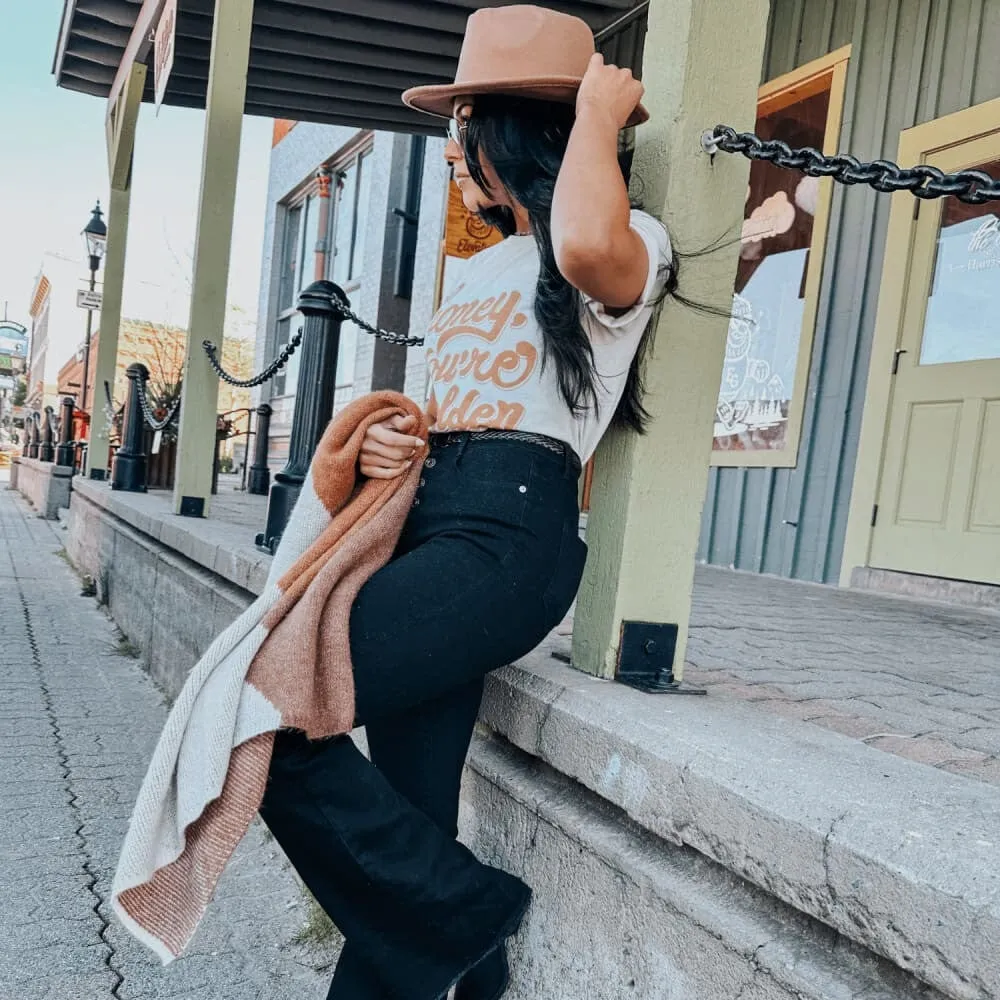 Honey, You're Golden Tee Raw Hem Finish