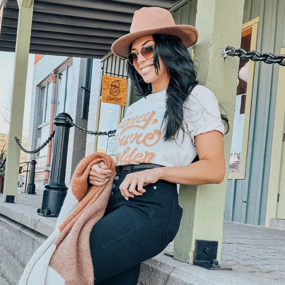 Yarn Dyed Fabric Honey, You're Golden Tee