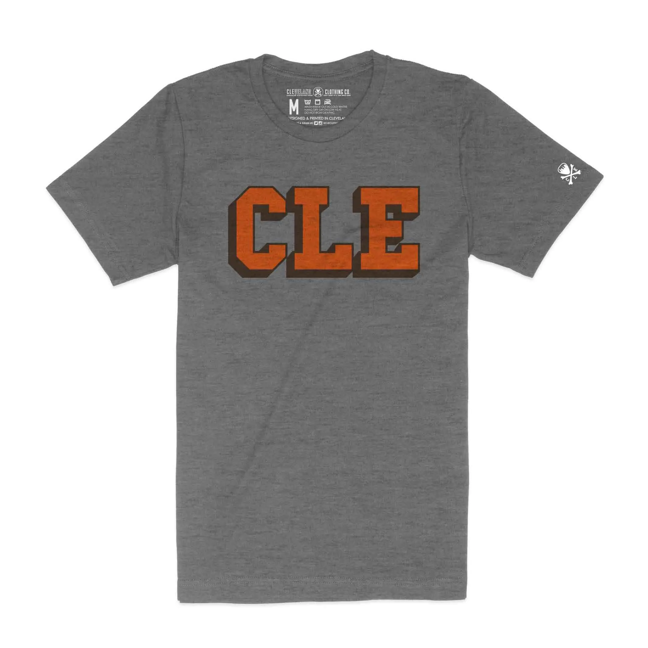 Urban Fashion Look Comfy Casual CLE College - Brown/Orange - Mens/Unisex Crew T-Shirt