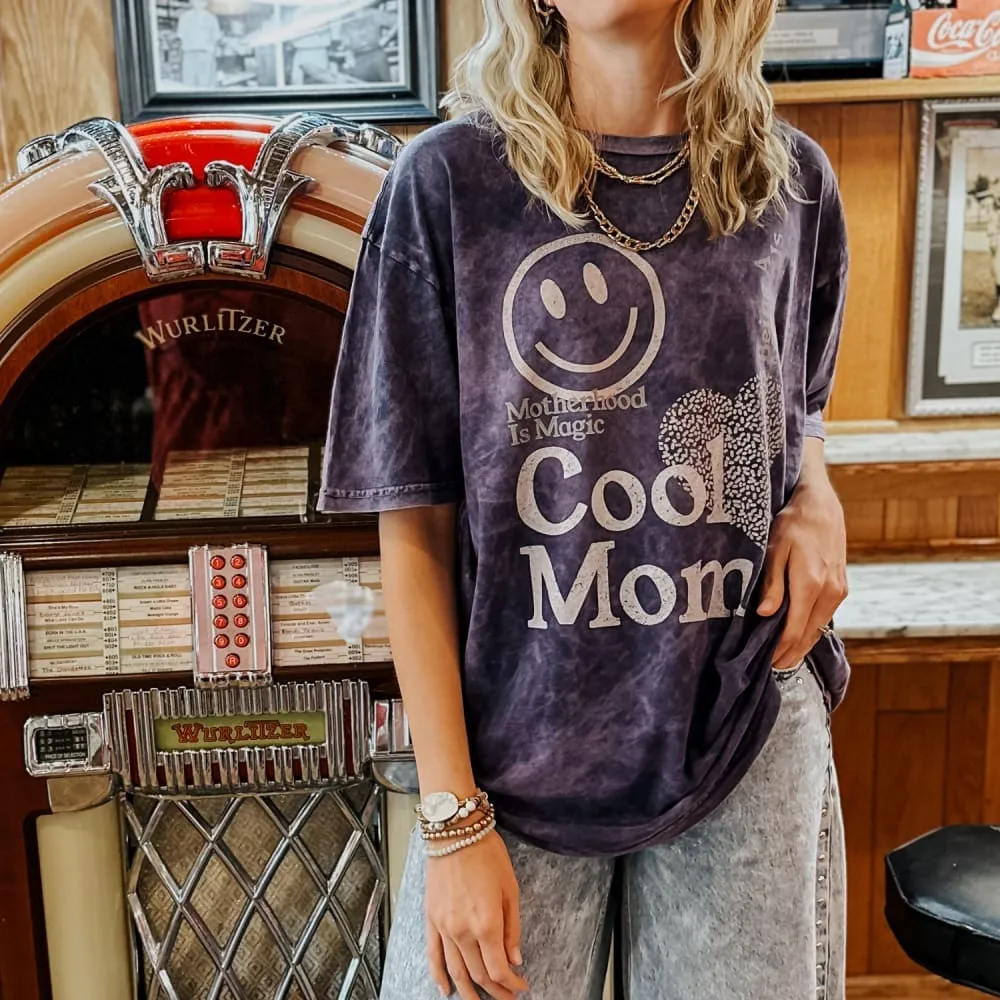 She's A Cool Mom Vintage Tee Simple Comfort Wear sporty wear