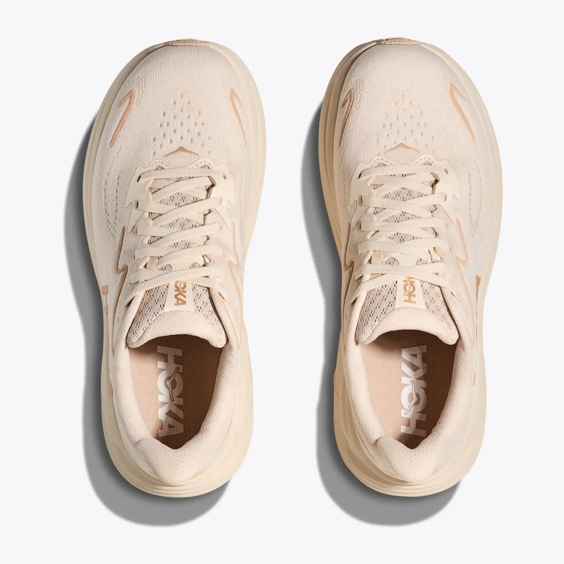 Women's Clifton 10 Running Shoes Vanilla / Birch Anti - fatigue Thermoregulating Liner