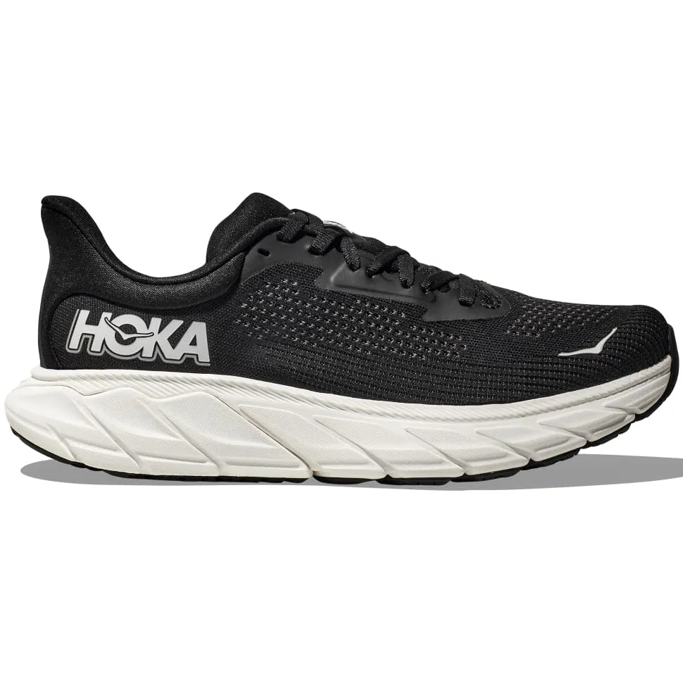 comfortable wearing experience shoes Hoka Women's Arahi 7 Running Shoes Black / White