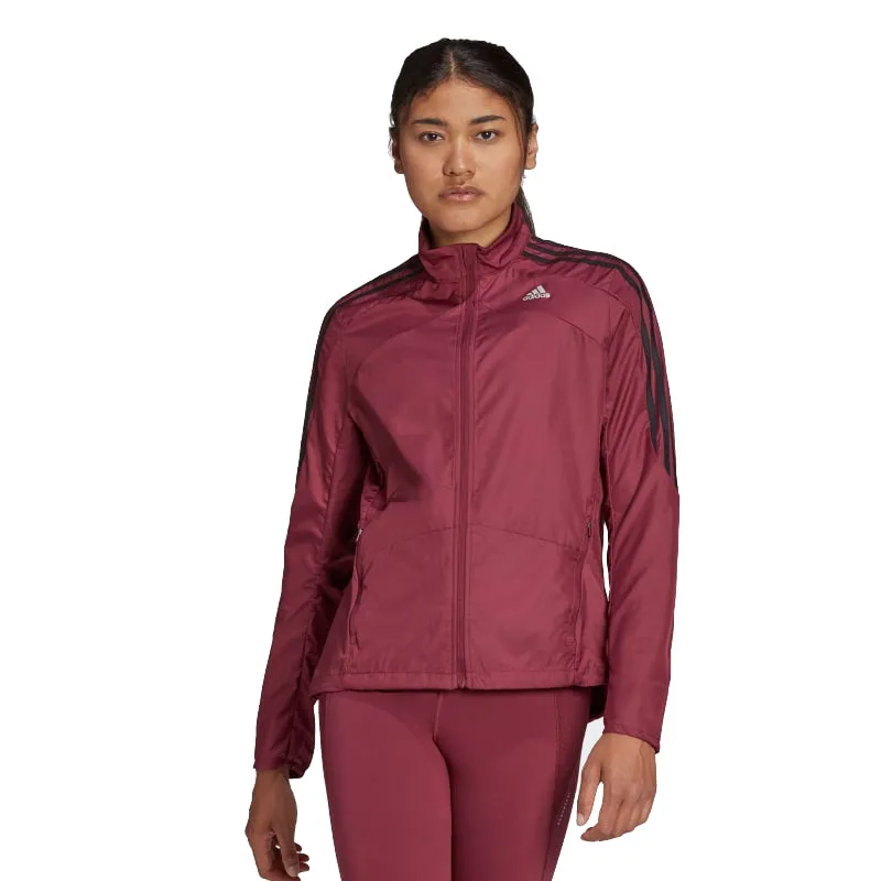 Cold Days UltraLight Packable Design Adidas Marathon Women's Running Jacket - Victory Crimson