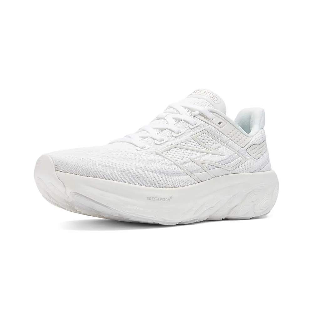 Women's Fresh Foam X 1080v13 Running Shoe - White/Silver Metallic - Regular (B) Achilles Protector