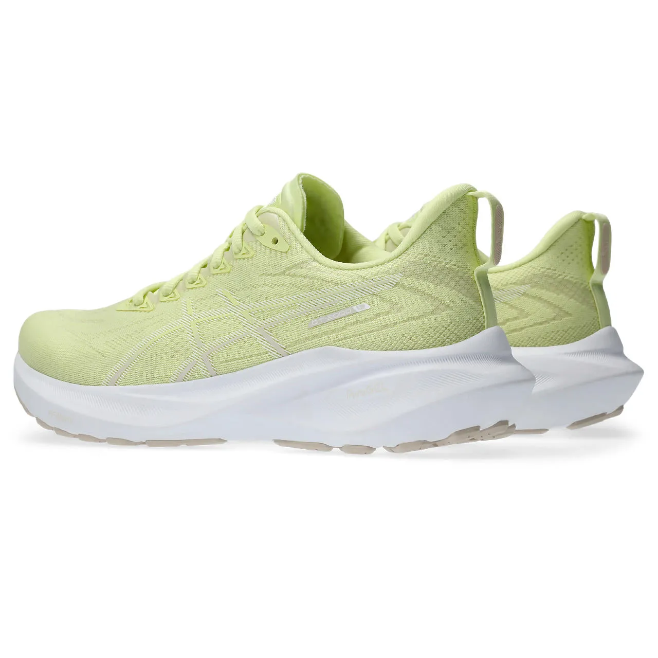 Women's GT-2000 13 Running Shoes Huddle Yellow / White running in a steel bridge area shoes running on a dirt path