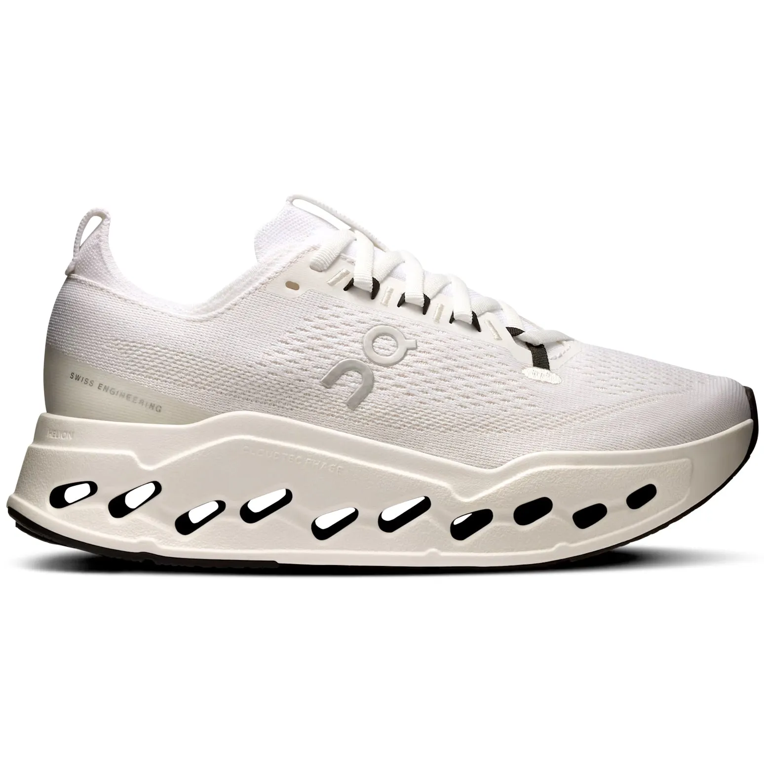 Women's Cloudsurfer Max Running Shoes White / White Suede Trim Dynamic Fit Adaptability