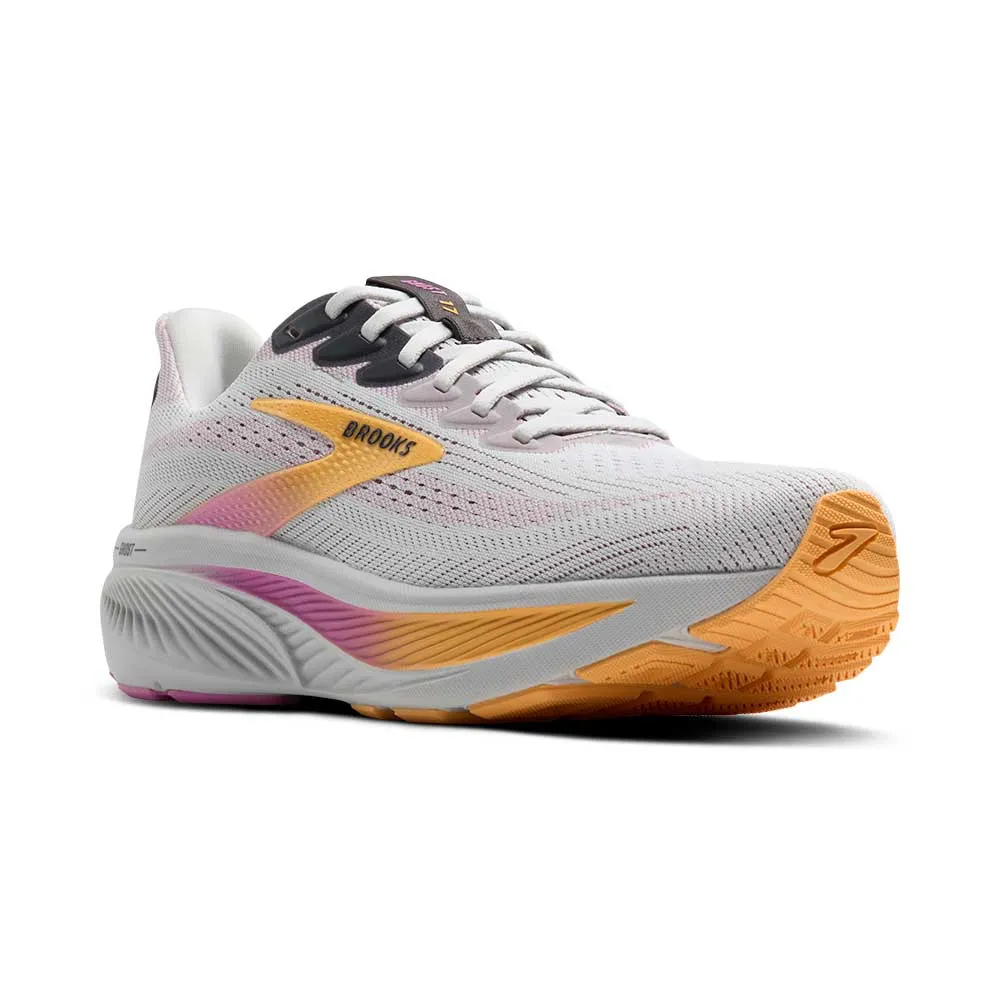 Women's Ghost 17 Running Shoe- Oyster/Apricot/Pink - Regular (B) Moisture Control Footbed post - run stretch