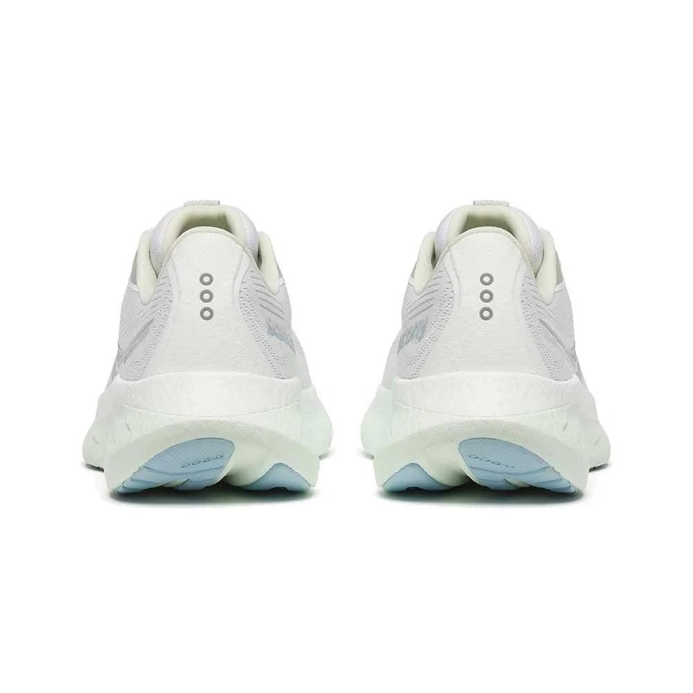 Women's Ride 18 Running Shoe - White/Lettuce - Regular (B) Anatomical Heel Cup Foot Security