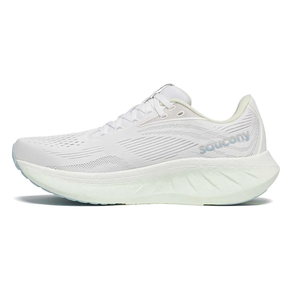 Women's Ride 18 Running Shoe - White/Lettuce - Regular (B) rainy - day running shoes