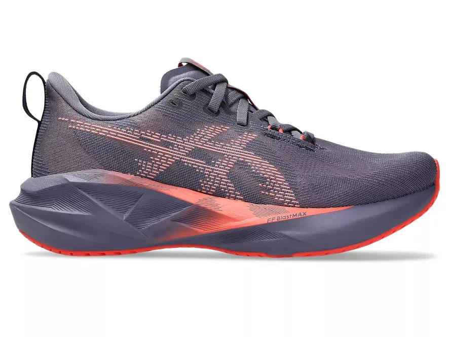 running for a way to stay motivated Asics | Novablast 5 | Women's | Greyish Purple/Coral Reef