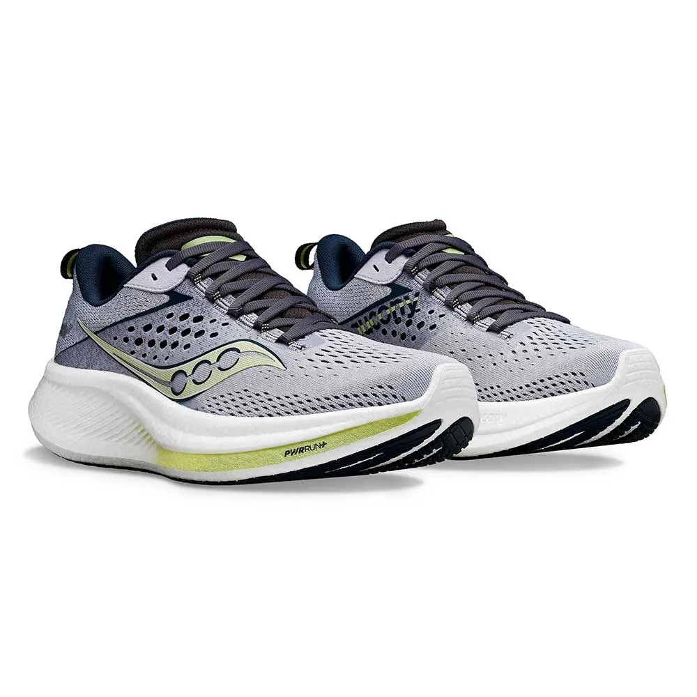 Non Slip Heel Cup Women's Ride 17 Running Shoe - Iris/Navy - Wide (D)