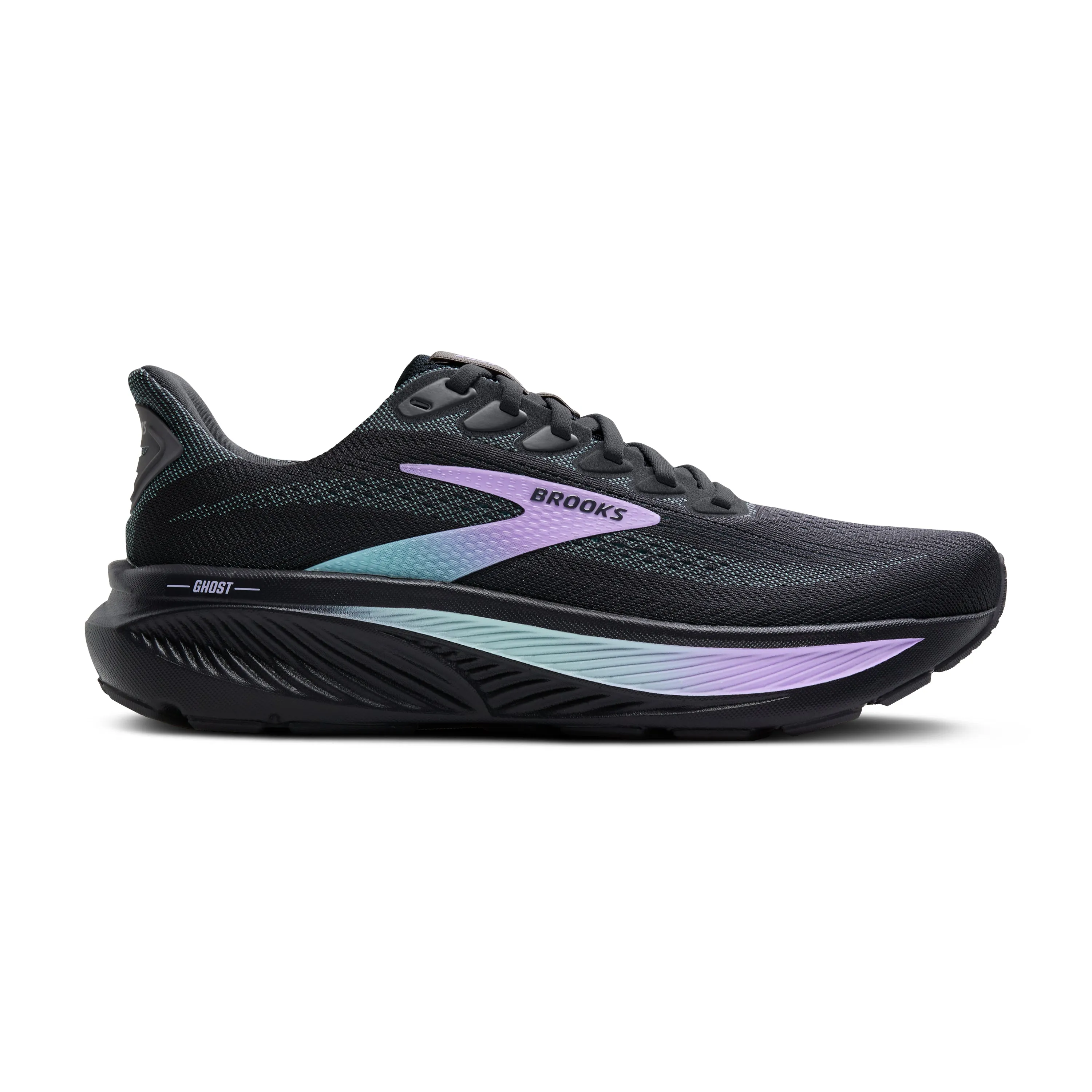 maximalist running option Brooks | Ghost 17 | Women's | Grey/Clearwater/Purple