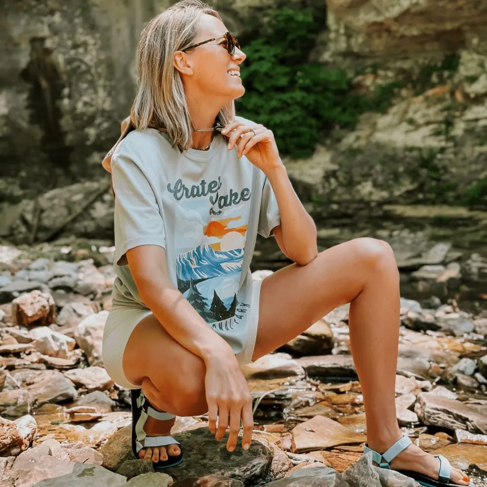 Geometric Print Crater Lake National Park Tee