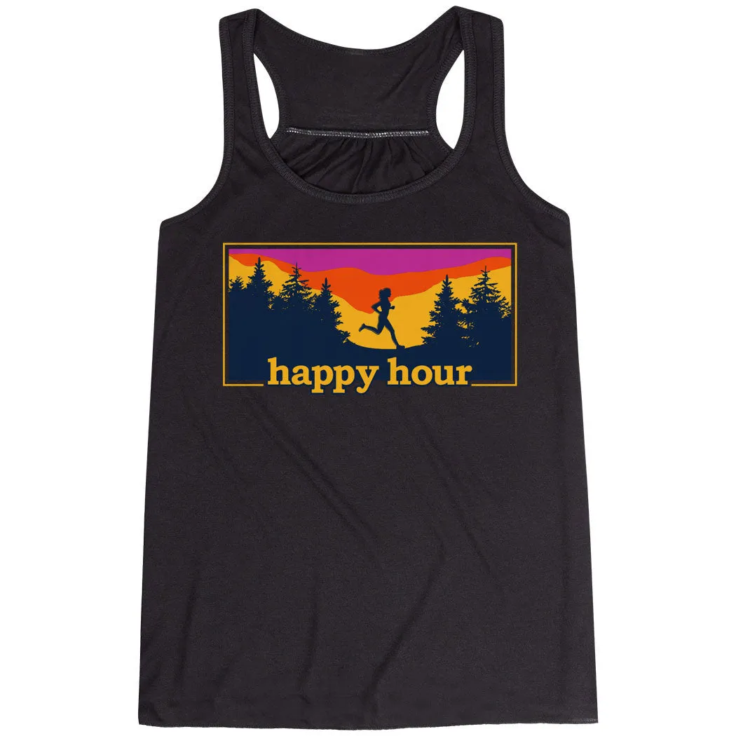 Illuminated Flowy Racerback Tank Top - Happy Hour