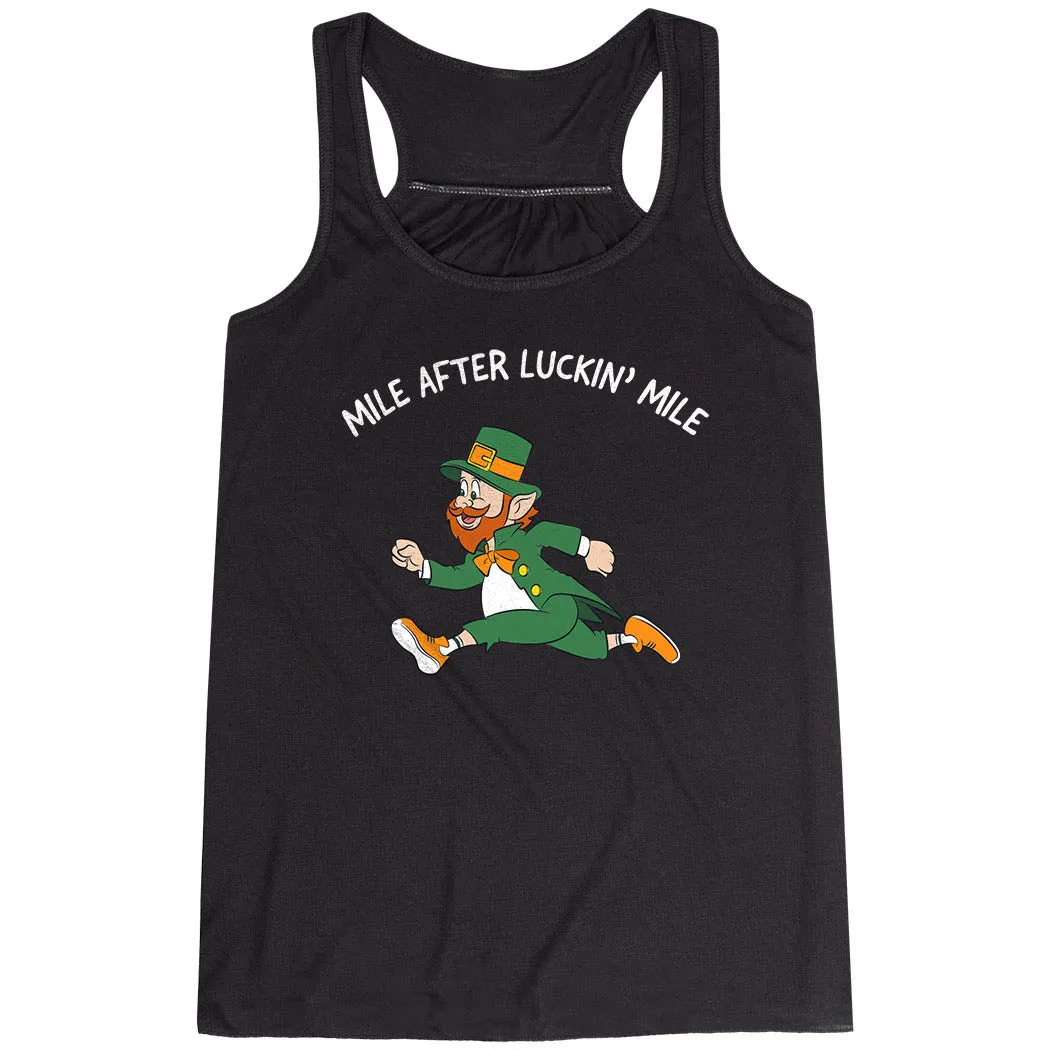 Impact - resistant Flowy Racerback Tank Top - Mile After Luckin Mile