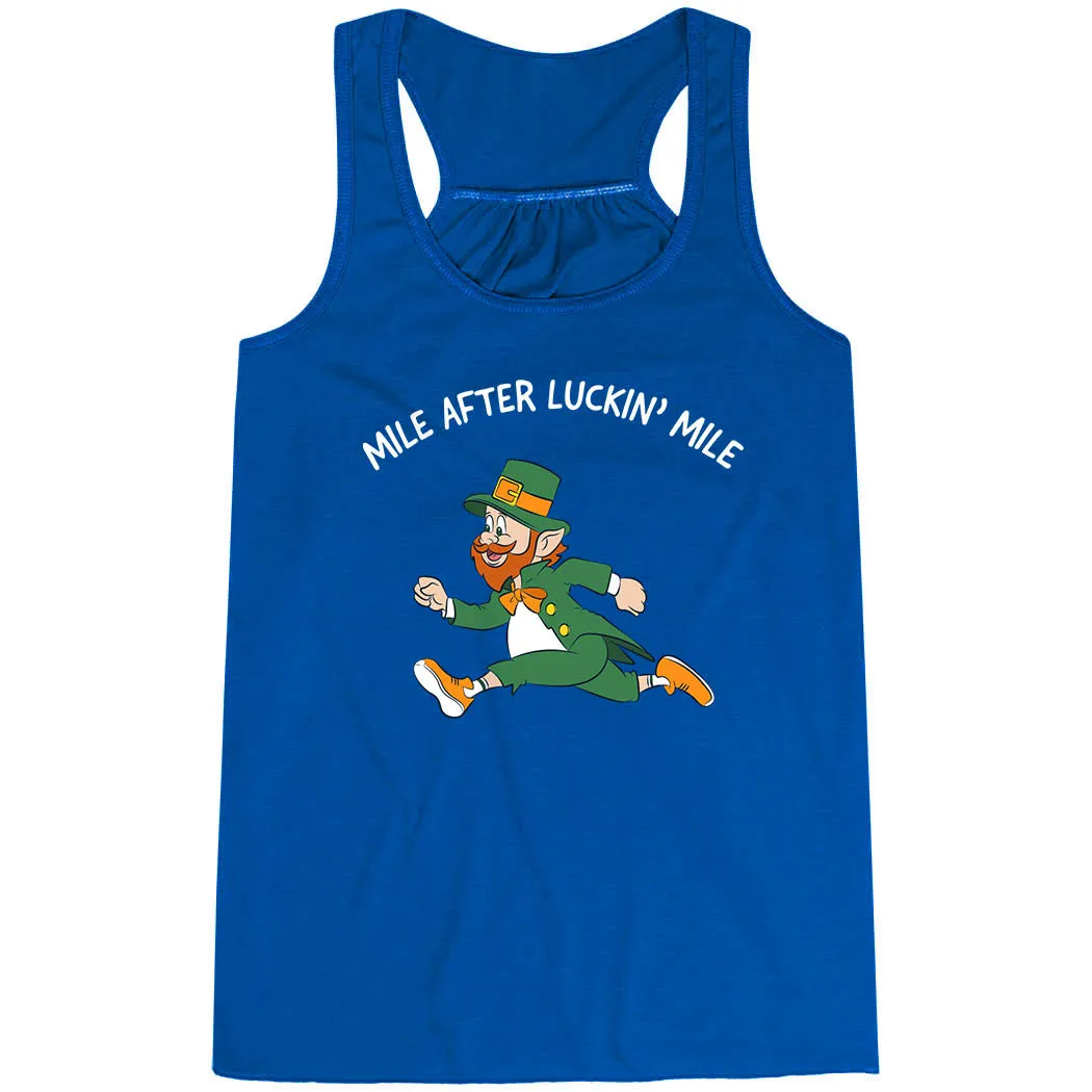 Moisture Management System Flowy Racerback Tank Top - Mile After Luckin Mile