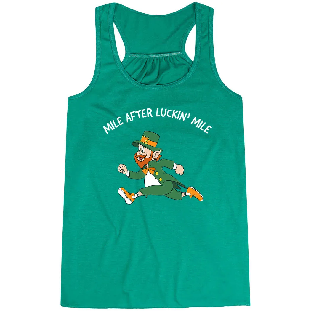 Hygienic Lining Flowy Racerback Tank Top - Mile After Luckin Mile