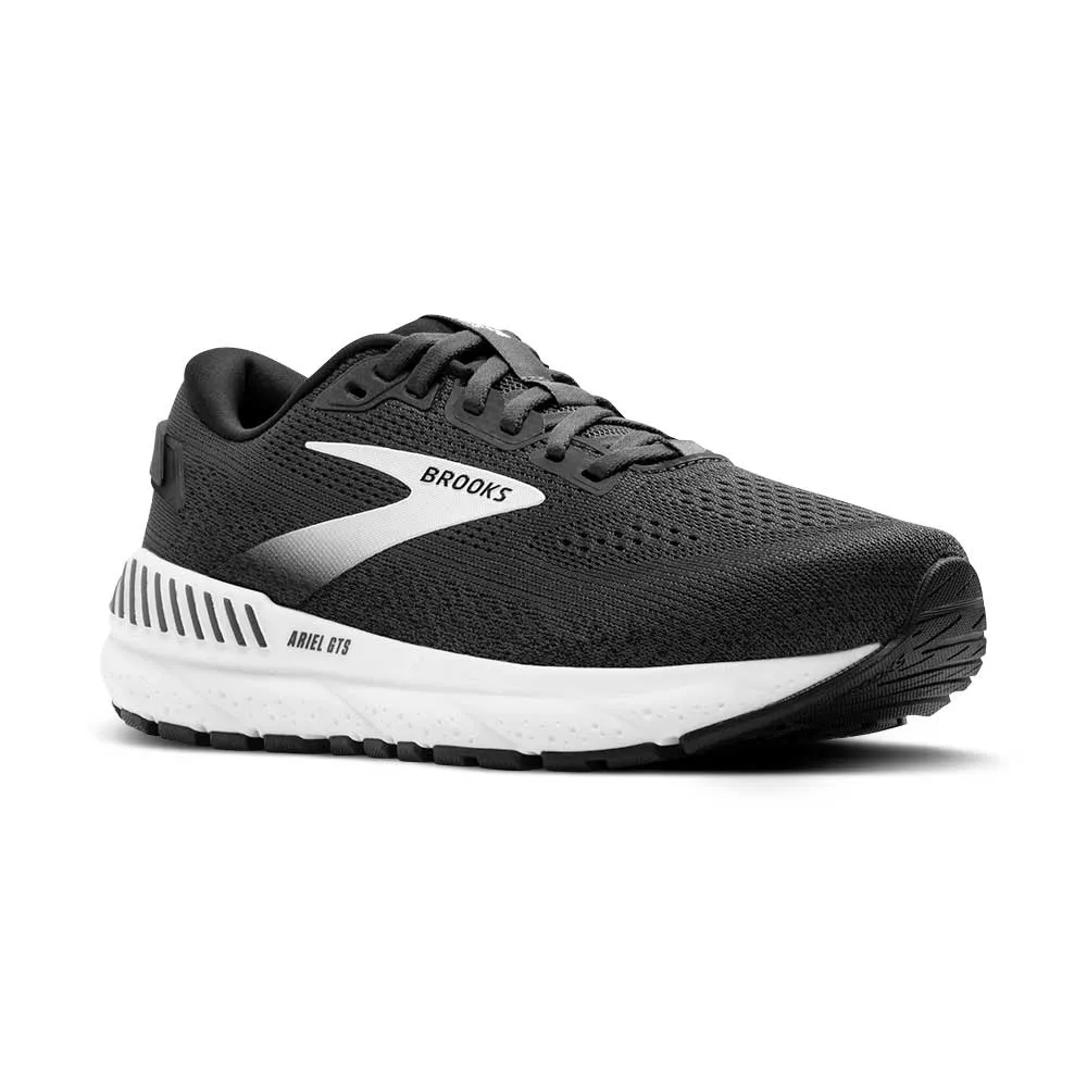 Women's Ariel GTS 24 Running Shoe - Ebony/Black/White - Extra Wide (2E) Contoured Heel