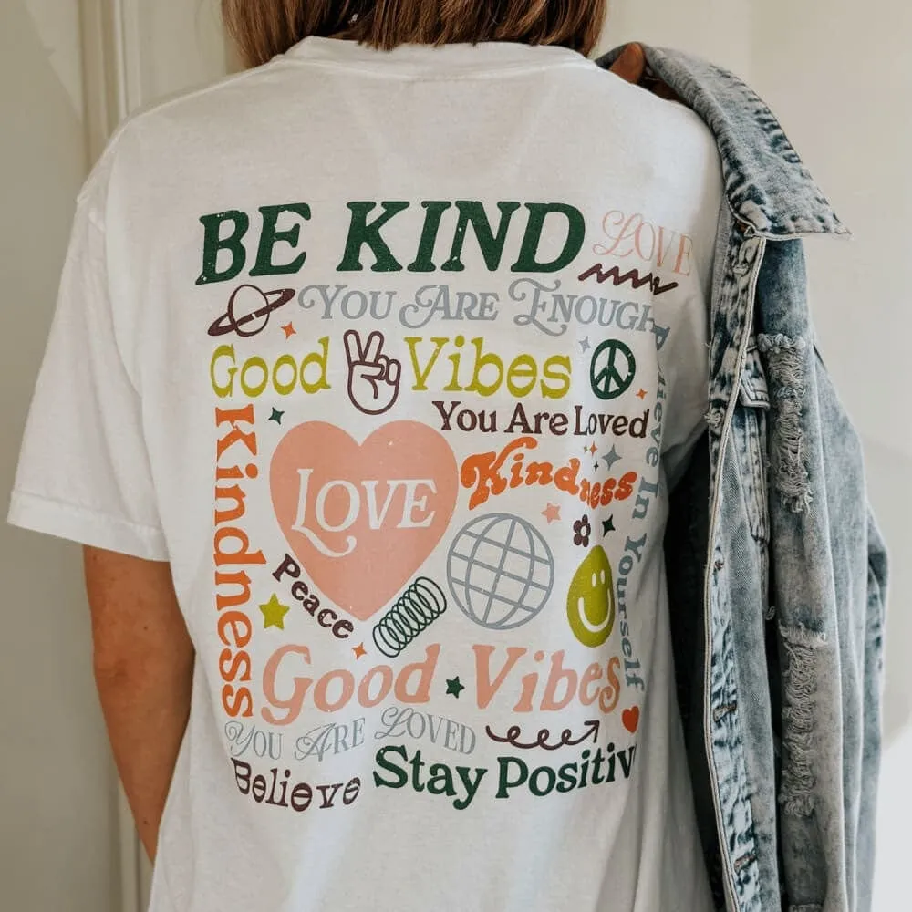 Cozy Fit Flexible Neckband Retro Affirmations Tee