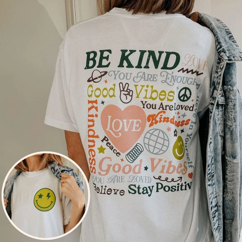 Retro Affirmations Tee Relaxing Fit Vibrant Colors