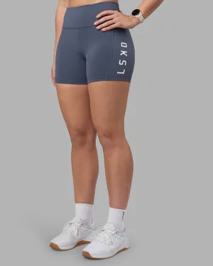 Rep Ultra High-Rise 4" Short Pockets - Night Shadow-White Flexible Hem