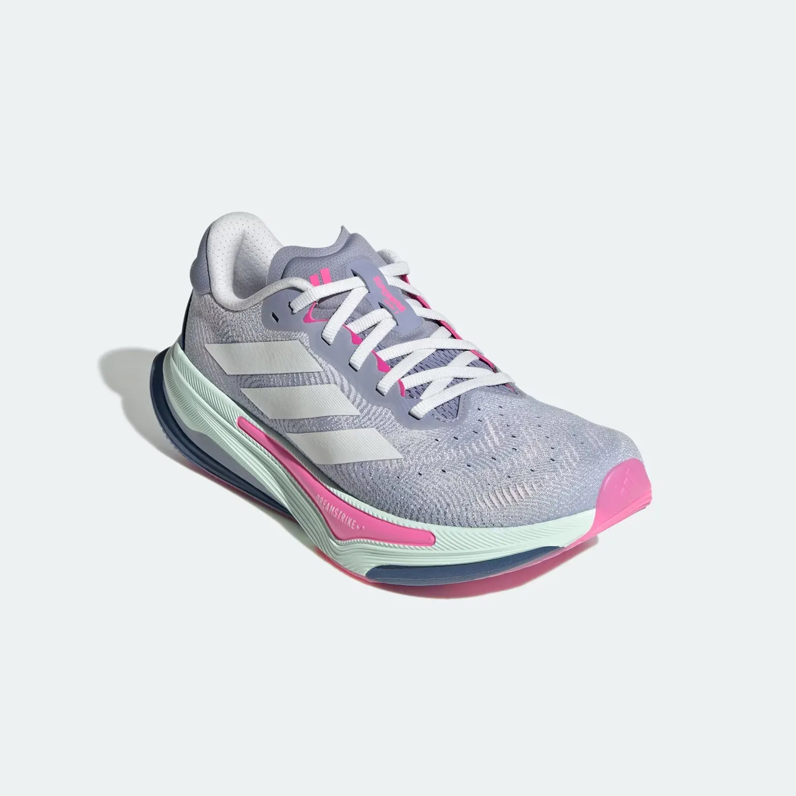 Women's Supernova Prima 2 Running Shoes Silver Violet Mel / Cloud White / Dash Grey 3D Molded Heel Cushion