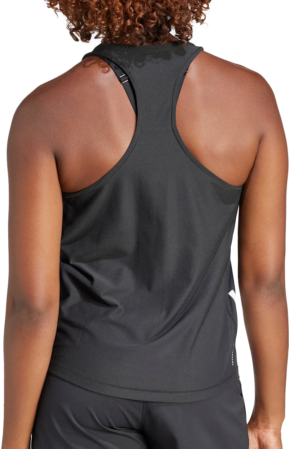 No Slip Interior adidas Own The Run Womens Running Vest Tank Top - Black