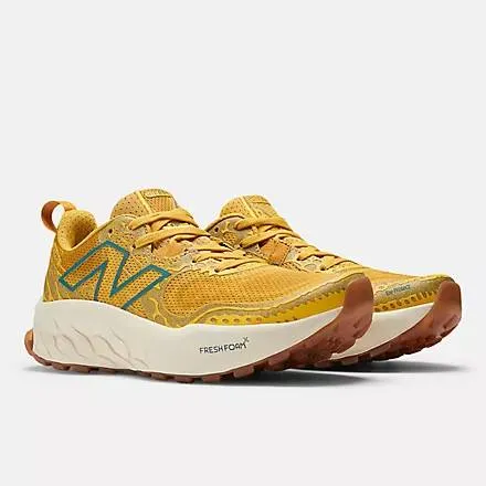 Adaptive Lacing System men trail sneakers New Balance Fresh Foam X Hierro v8 (Women's) - Ginger Lemon with Calcium and Terrarium