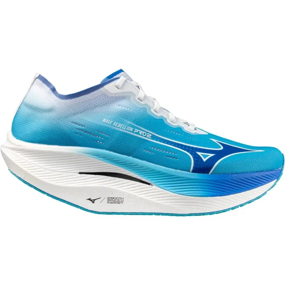running on sand shoes Mizuno Wave Rebellion Pro 2 (Womens) - River Blue/Mugen Blue/White