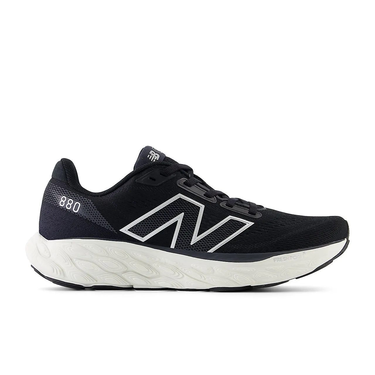 New Balance Fresh Foam X 880 v14 Wide (Womens) - Black with sea salt and silver metallic running with a molded insole half - marathon running shoes