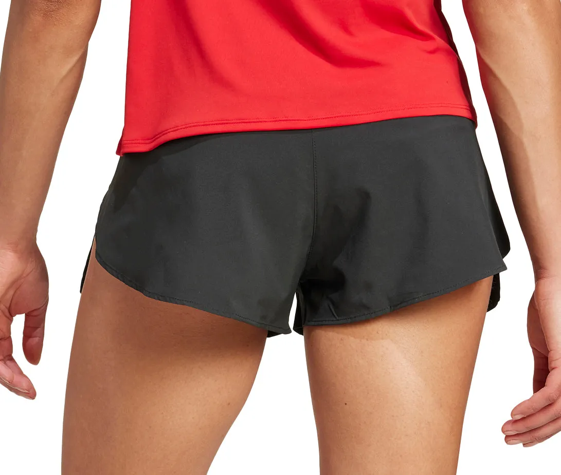 High-Performance Fit adidas Adizero Essentials Womens Split Running Shorts - Black