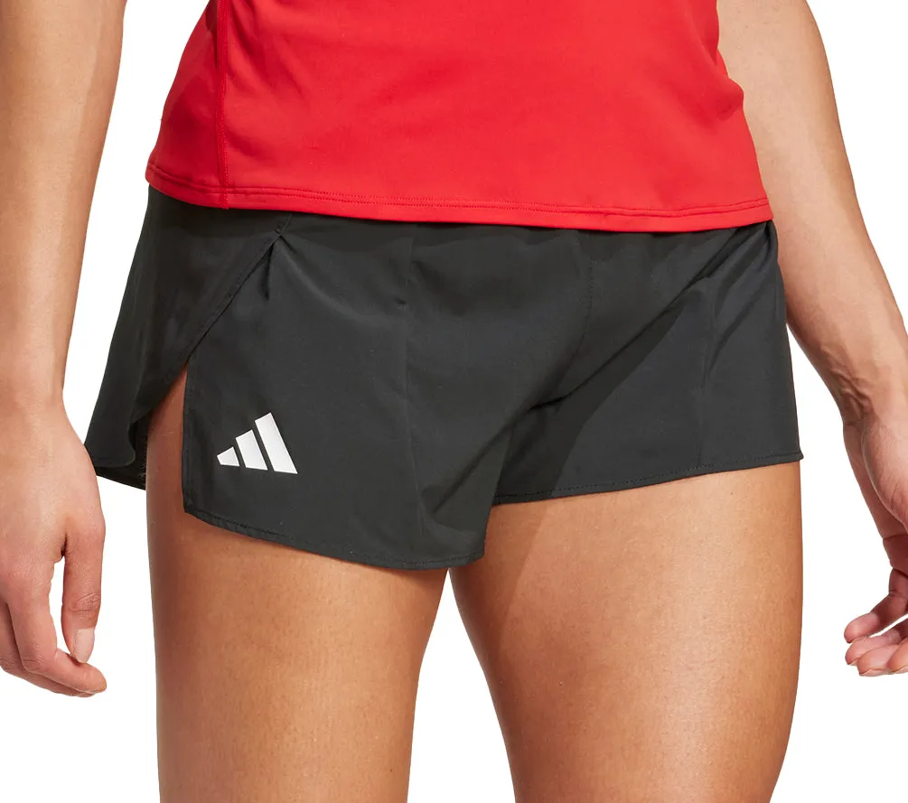 adidas Adizero Essentials Womens Split Running Shorts - Black Quick Flex Fit