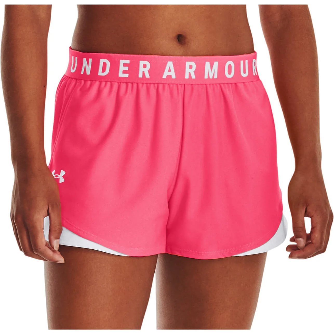 Clean Lines Linen blend Under Armour Play Up 3.0 Womens Running Shorts - Pink