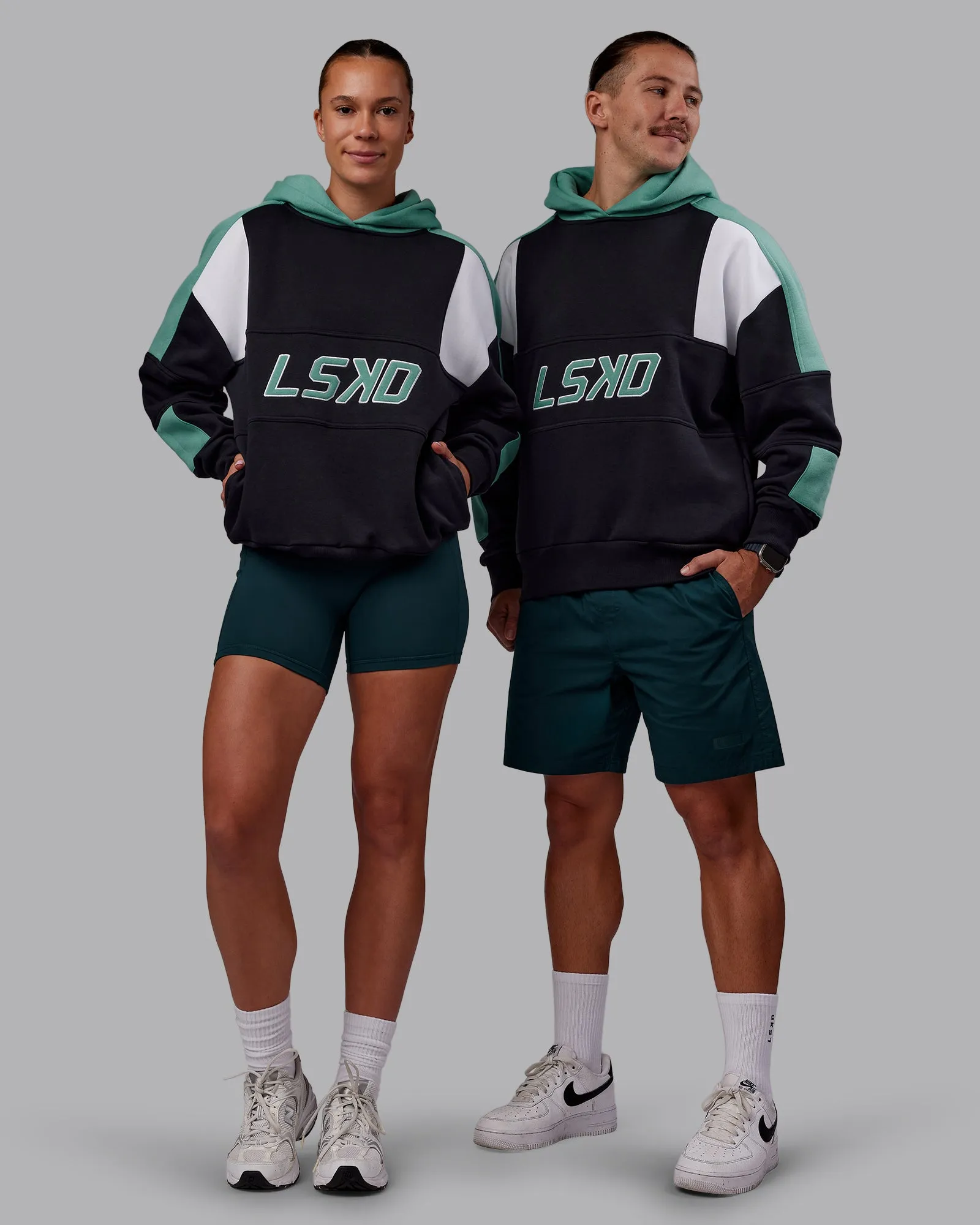 product shipping Soft Touch Slam Oversized Hoodie - Caviar-Agate Green