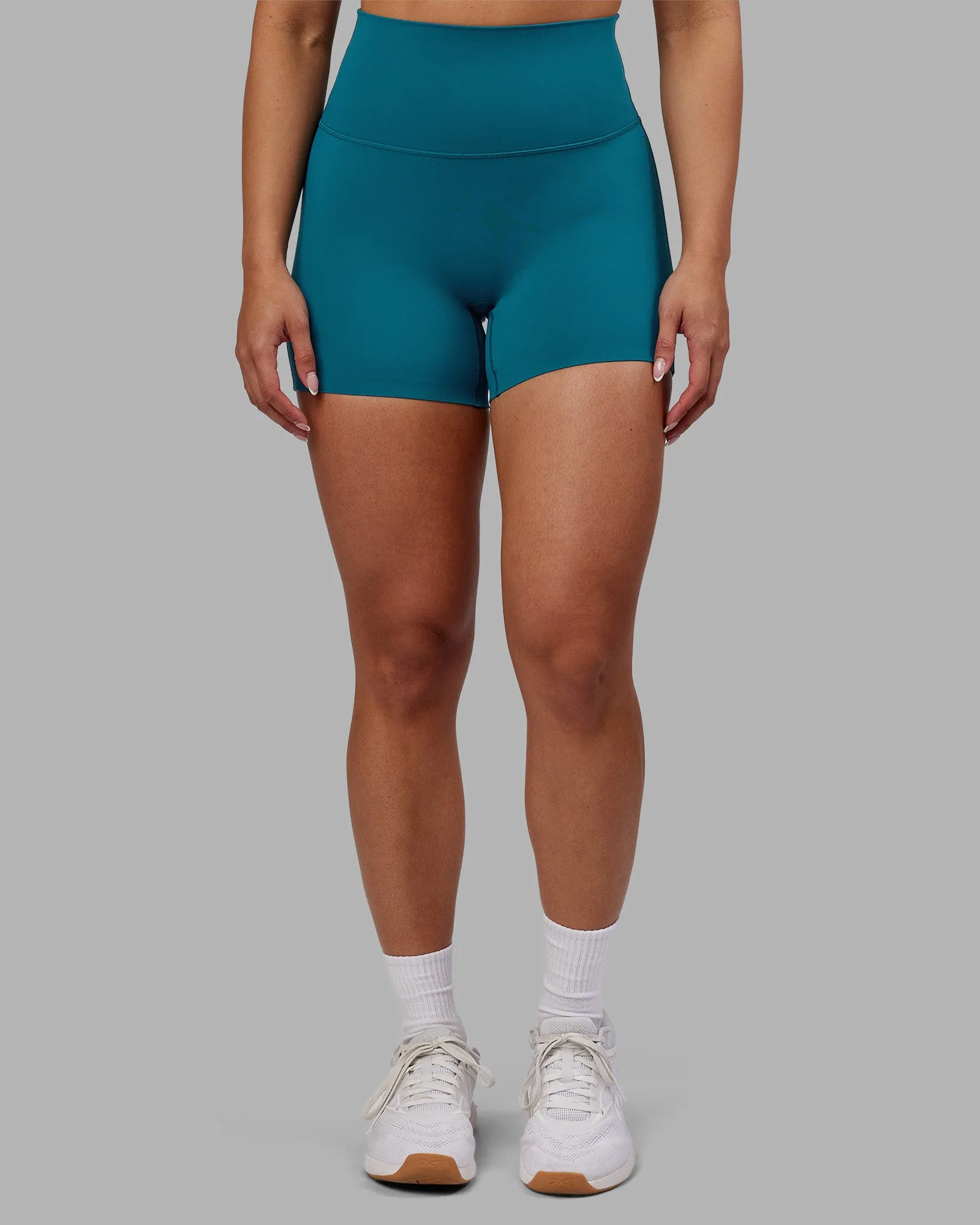 Wrinkle Resistant Summer Wear Elixir Ultra High-Rise 4" Short - Blue Coral