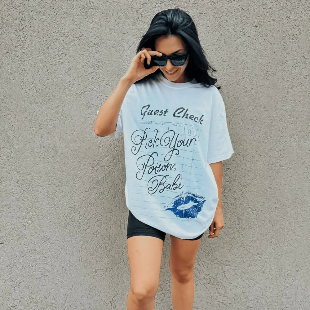 Crew neck classic Stylish and Relaxed Halloween Guest Check Tee