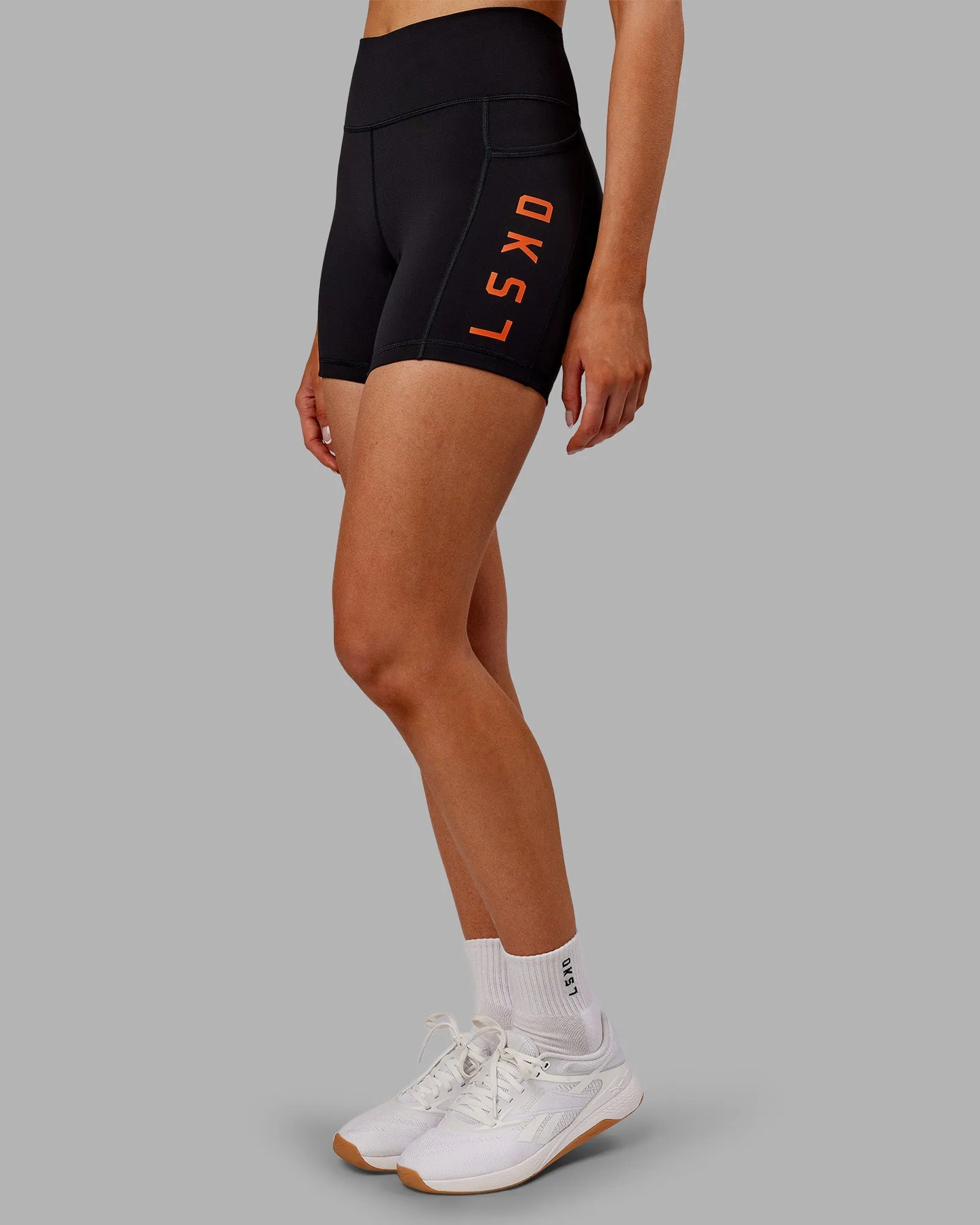Rep Ultra High-Rise 4" Short Pockets - Black-Ultra Orange No Bind