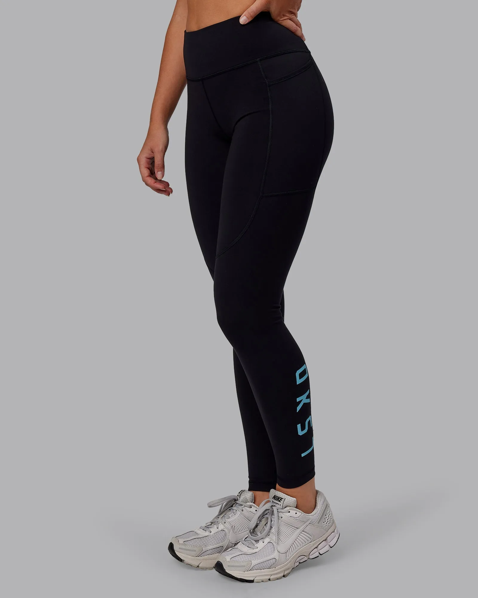 Rep Ultra High-Rise Full Length Legging Pockets - Black-Retro Blue Speed Ready Tall Fit Double Layer
