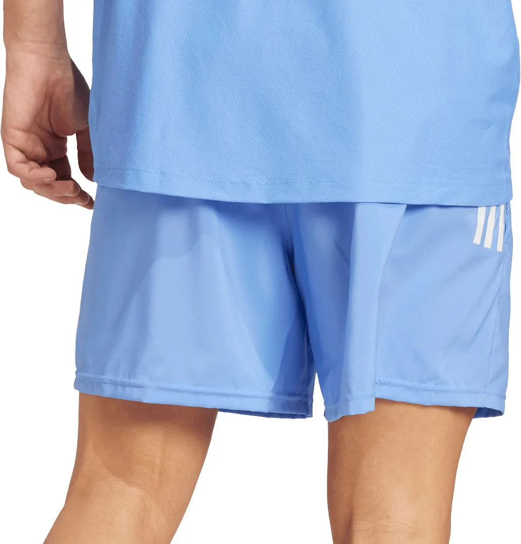 adidas Own The Run 5 Inch Mens Running Shorts - Blue No Slip Grip Lightweight Weave
