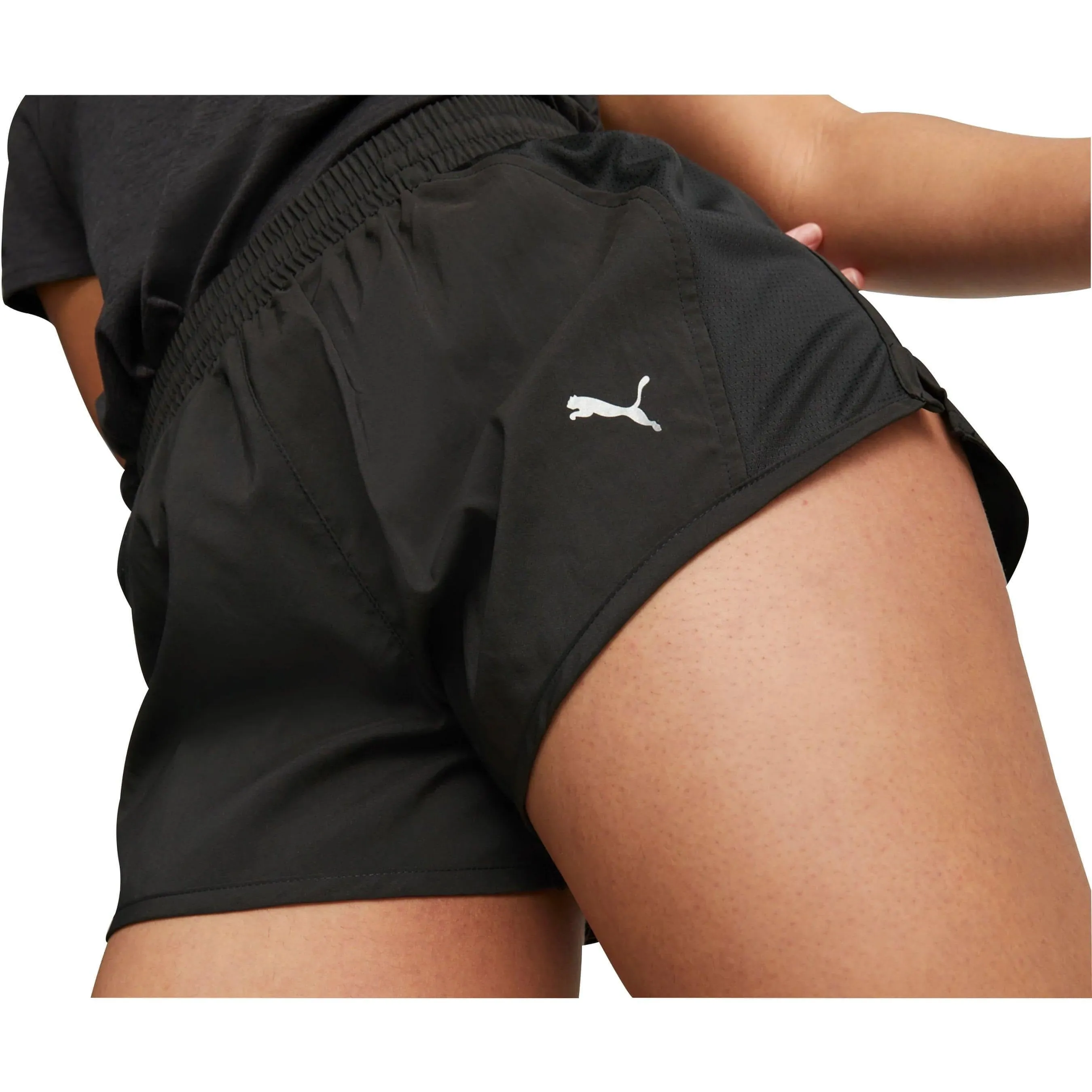 Fresh Day snowboarding apparel Puma Run Favourite Velocity 3 Inch Womens Running Shorts - Black