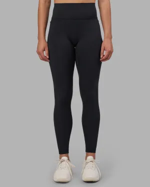 High Waist Summer Wear Relaxed Comfort Fit Fusion V-Contour Ultra High-Rise Full Length Legging Pockets - Black