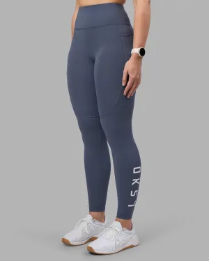 Rep Ultra High-Rise Full Length Legging Pockets - Night Shadow-White Chic Performance