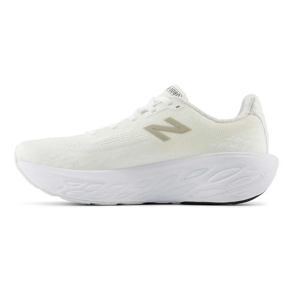 Women's Fresh Foam X 1080 v14 Running Shoe - White/Light Gold Metallic - Regular (B) pastel - colored running shoes running in deserts