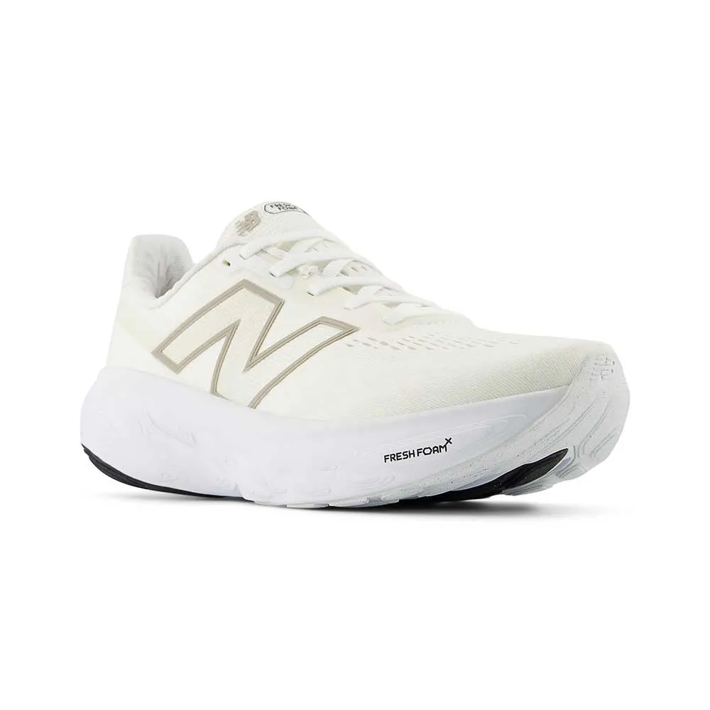 Stability Plates Seasonal Use Women's Fresh Foam X 1080 v14 Running Shoe - White/Light Gold Metallic - Regular (B)