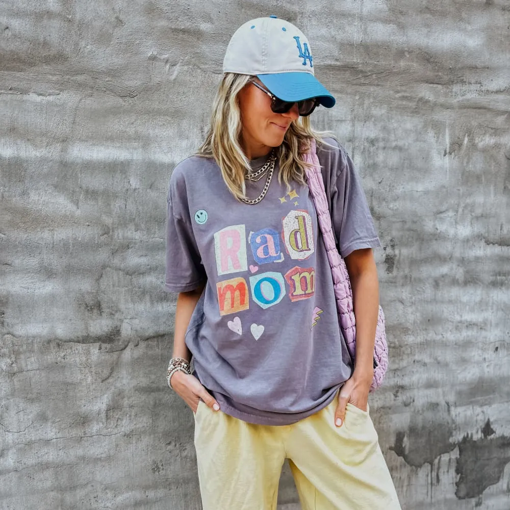 Rad Mom Poster Vintage Tee Comfort Stretch Fit Versatile Wearable