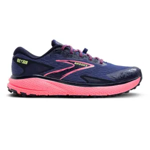 Brooks Divide 5  (Womens) - Grey Blue/Pink/Lime cold weather running shoes