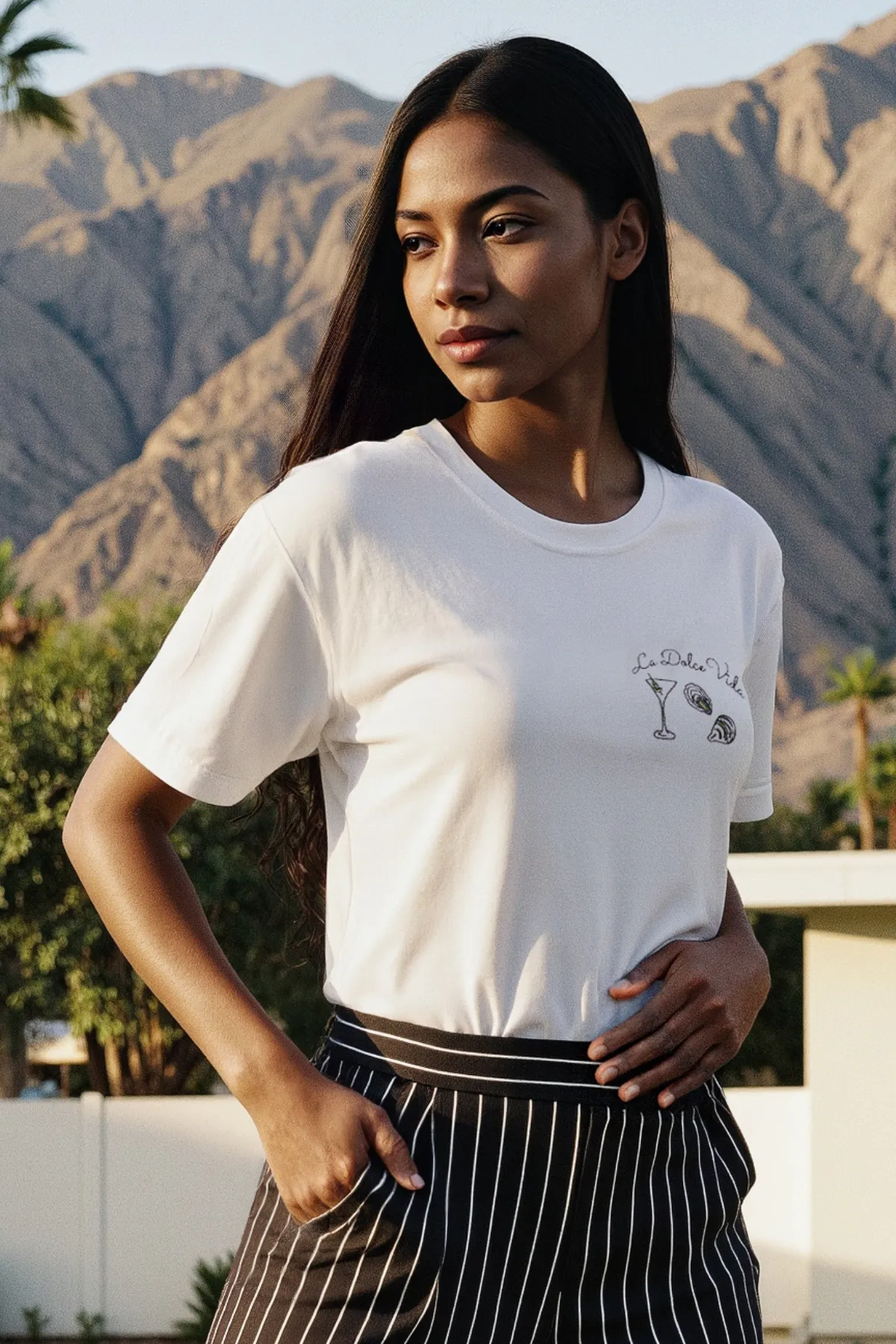 Roomy Waist Tight Fit La Dolce Vida Jamie Tee | Snow White